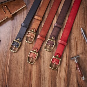 Name Belt, Personalized Leather Belt, Custom Engraved Belt for Men, Brown Belts, Christmas Gifts for Men, 1.3&#39;&#39; Wide Leather Belts