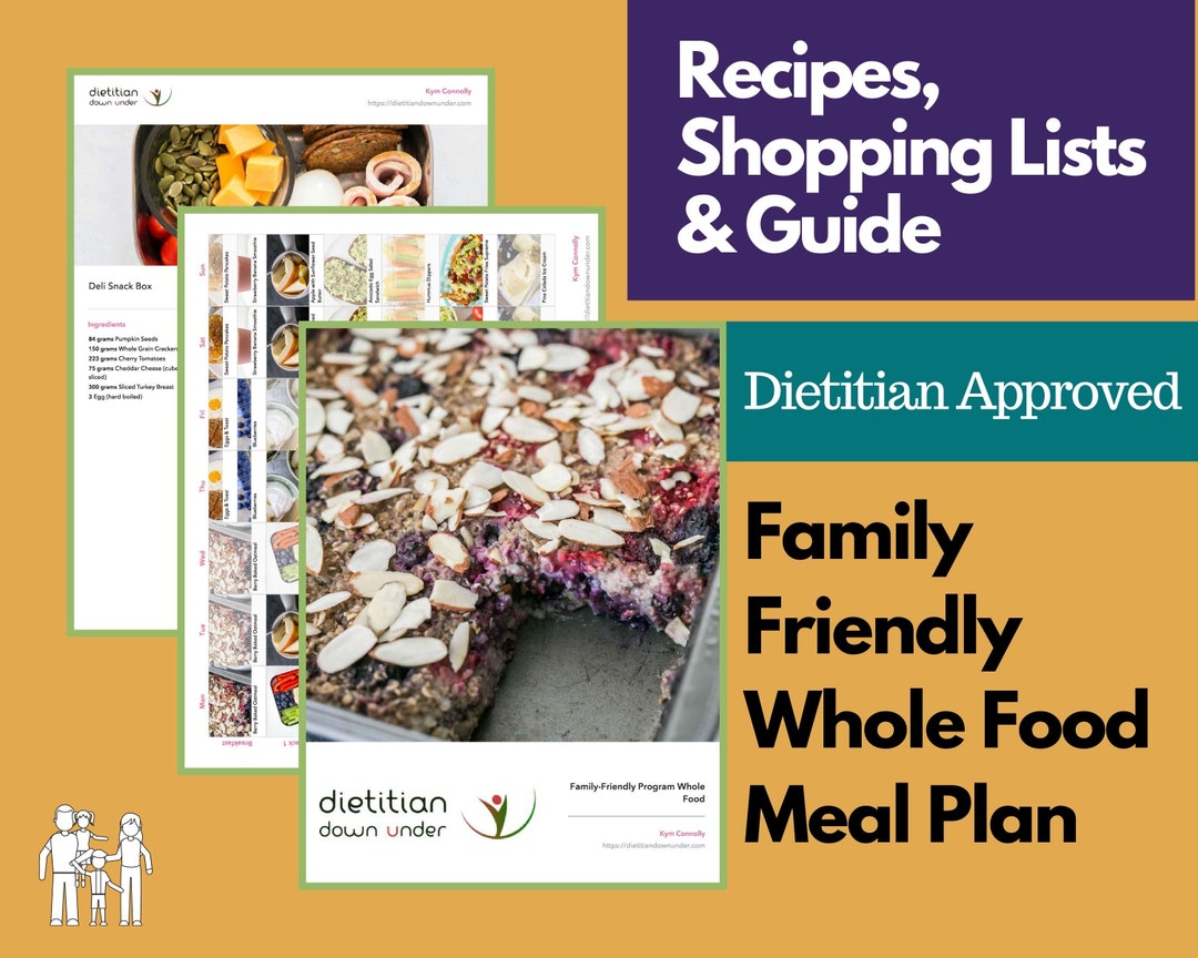 Whole Food Meal Plan for Family, by Dietitian Etsy