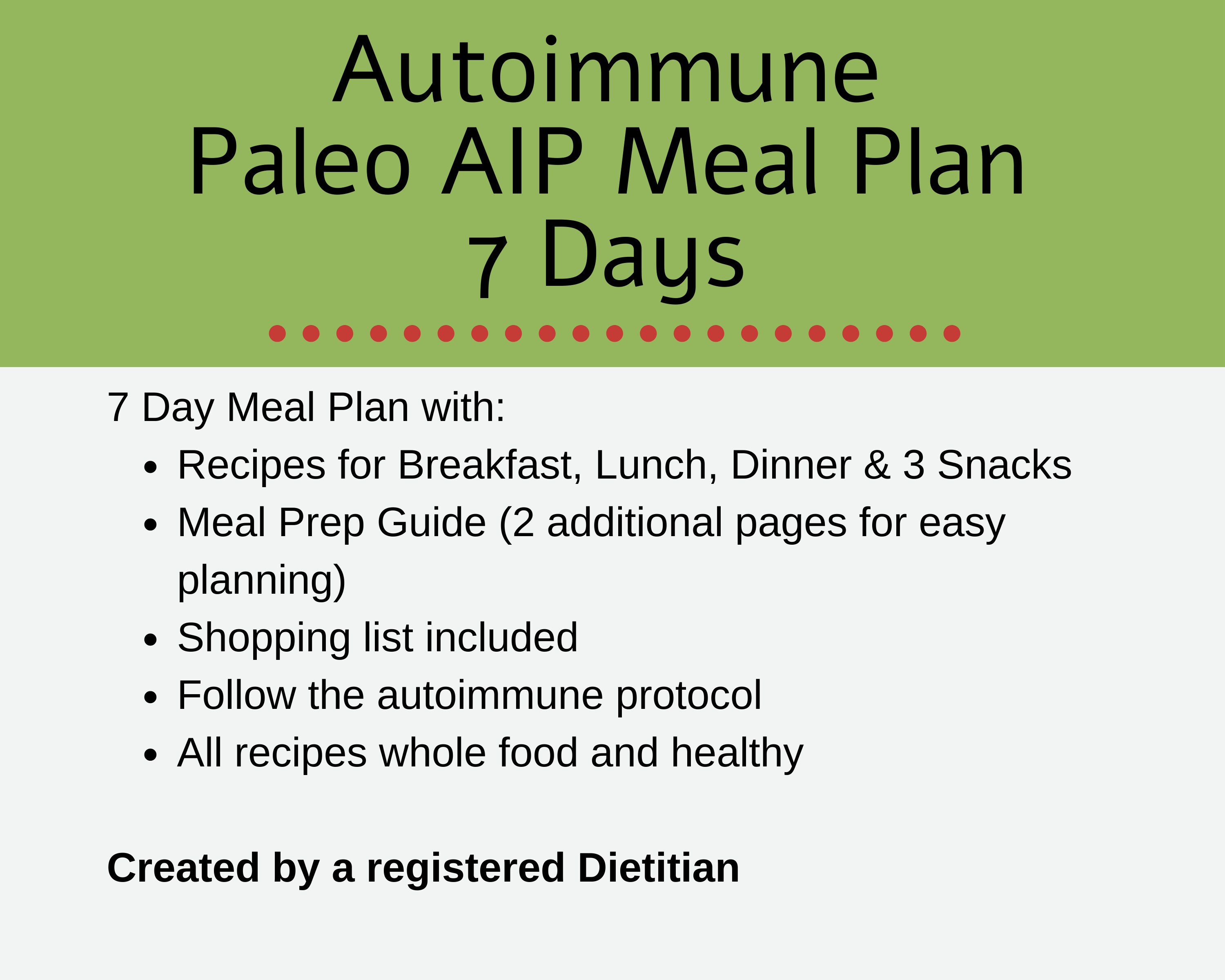 Autoimmune Meal Plan, Paleo Style & AIP, Created by Dietitian - Etsy