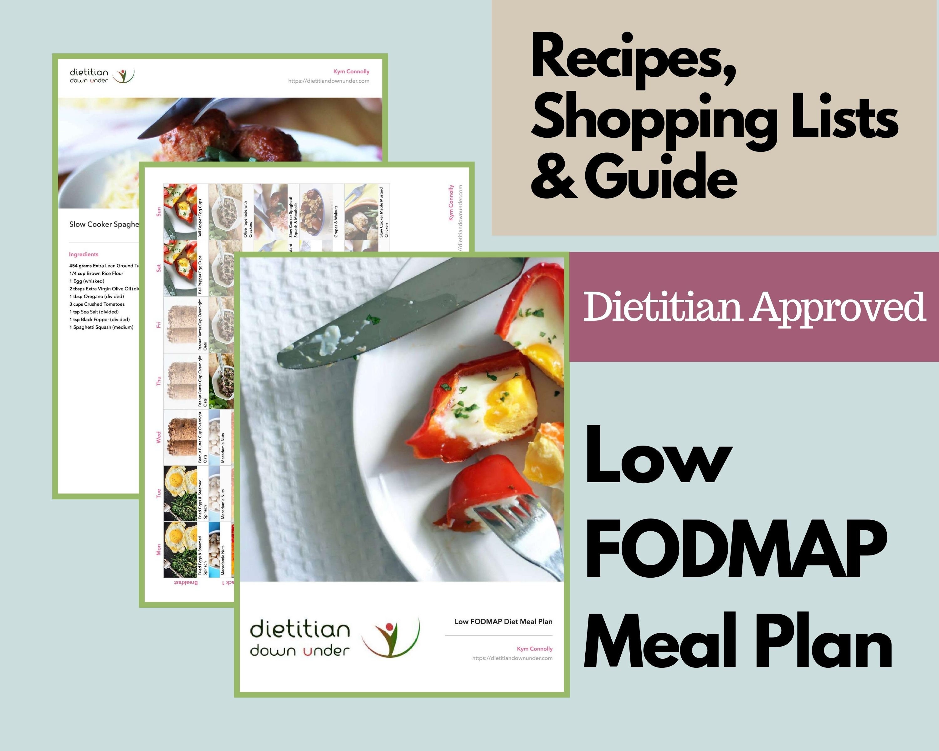 Low FODMAP Meal Plan, 7 Days, by Dietitian Etsy Australia