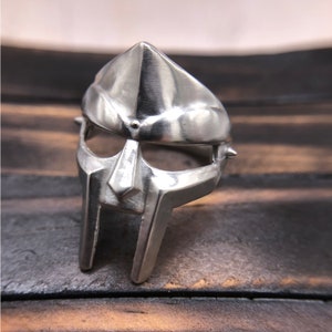 MF Doom Mask Stainless Steel Ring, Silver
