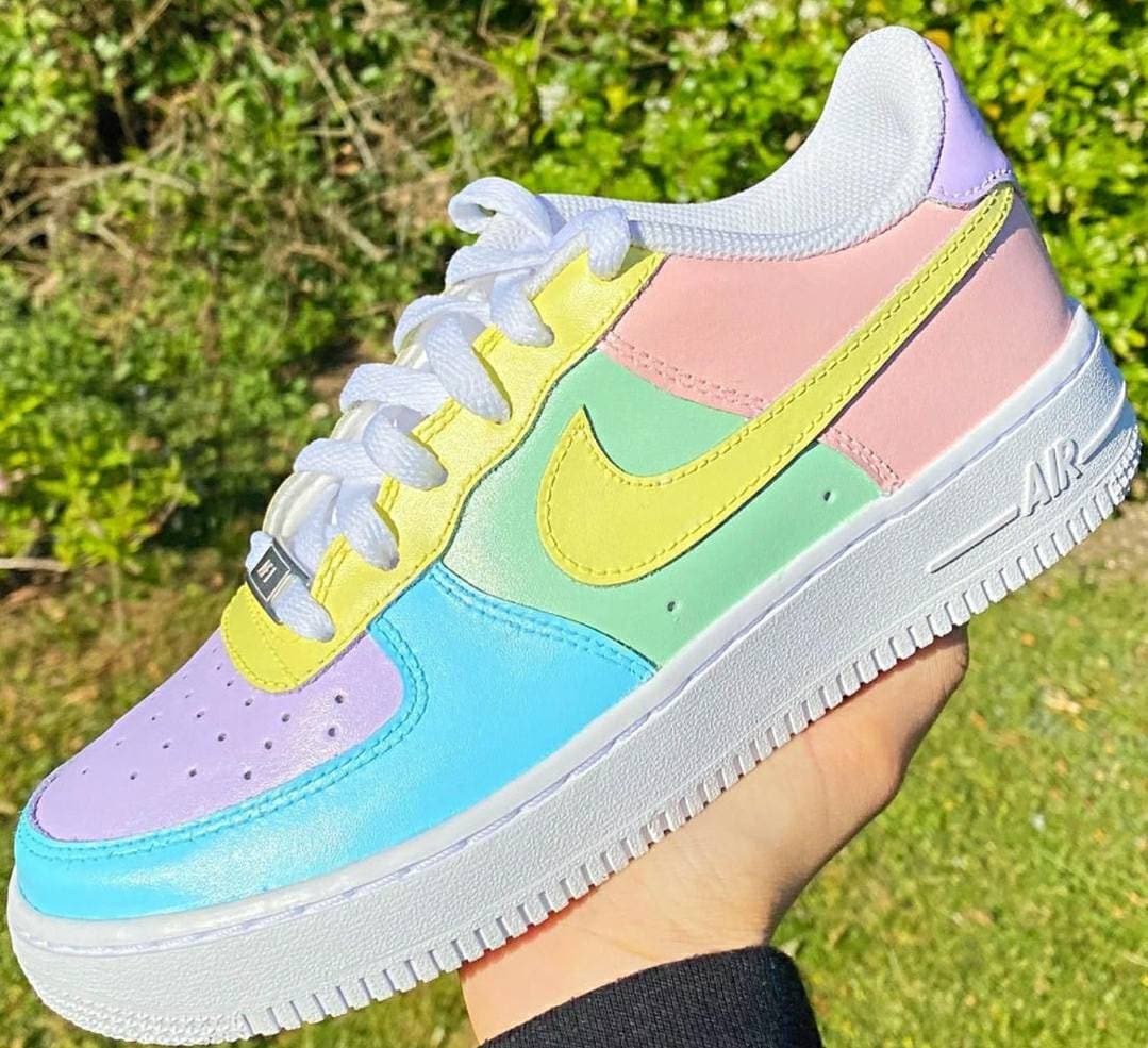 Leather painted Nike Air Force Ones | Etsy