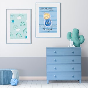 Birth poster for baby boys - Poster nascita bambino