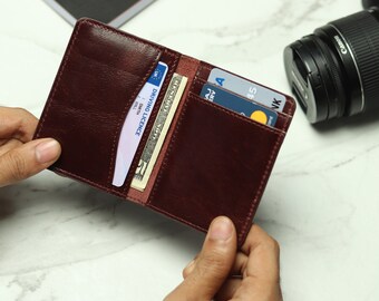 thumbnail image 2 of FOXHACKLE Leather Credit Card Holder For Men,Thin Bifold RFID Blocking Wallet, Slim Front Pocket Minimalist,Small Card Case (Hunter Brownish 2 of 14