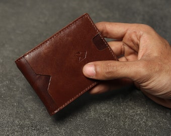 Genuine Leather Brown Bifold Credit Card/ID Wallet Set Handmade in India Genuine Leather Brown Bifold Credit Card/ID Wallet Set Handmade in India