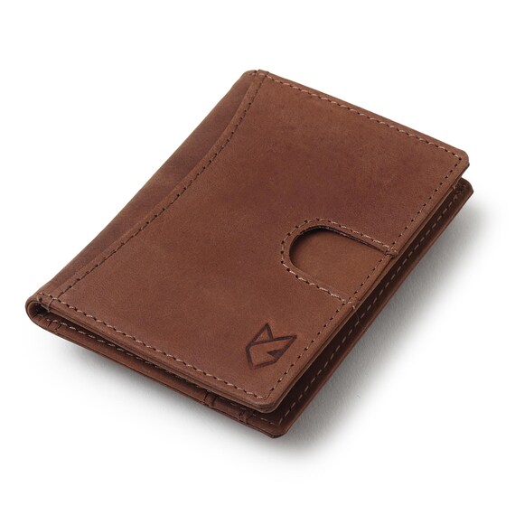thumbnail image 2 of FOXHACKLE Leather Credit Card Holder For Men,Thin Bifold RFID Blocking Wallet, Slim Front Pocket Minimalist,Small Card Case (Hunter Brownish 2 of 14