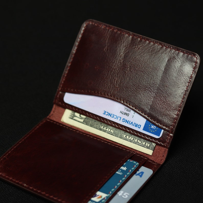 Men's Leather Cardholder Minimalist Front Pocket Wallet for Men