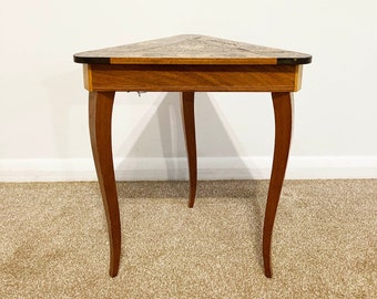 Vintage Italian Musical Sewing/Table With Inlaid Marquetry /side Table by Tremexxo 1960.