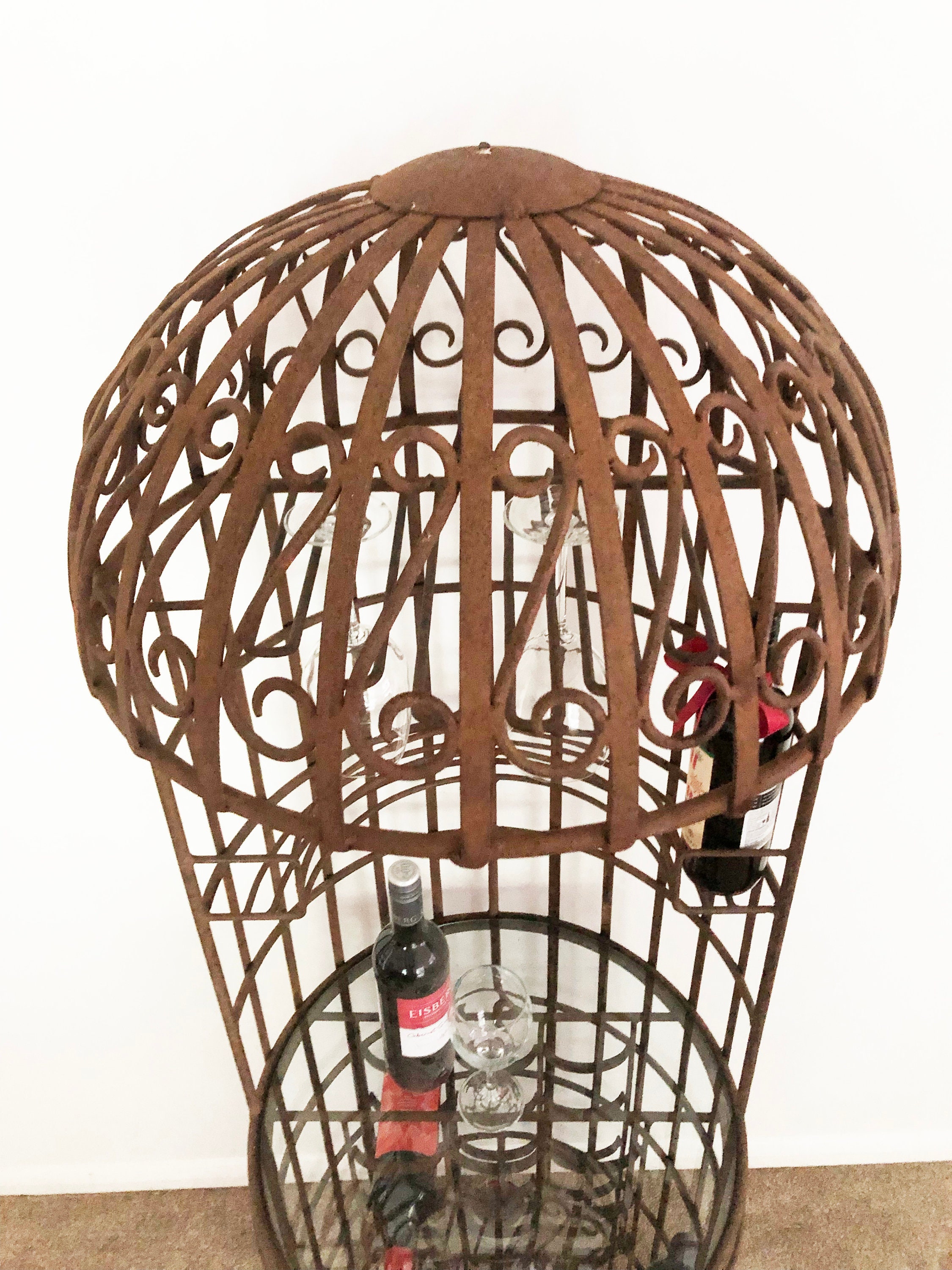 Vintage Wrought Iron Wine Rack Etsy UK