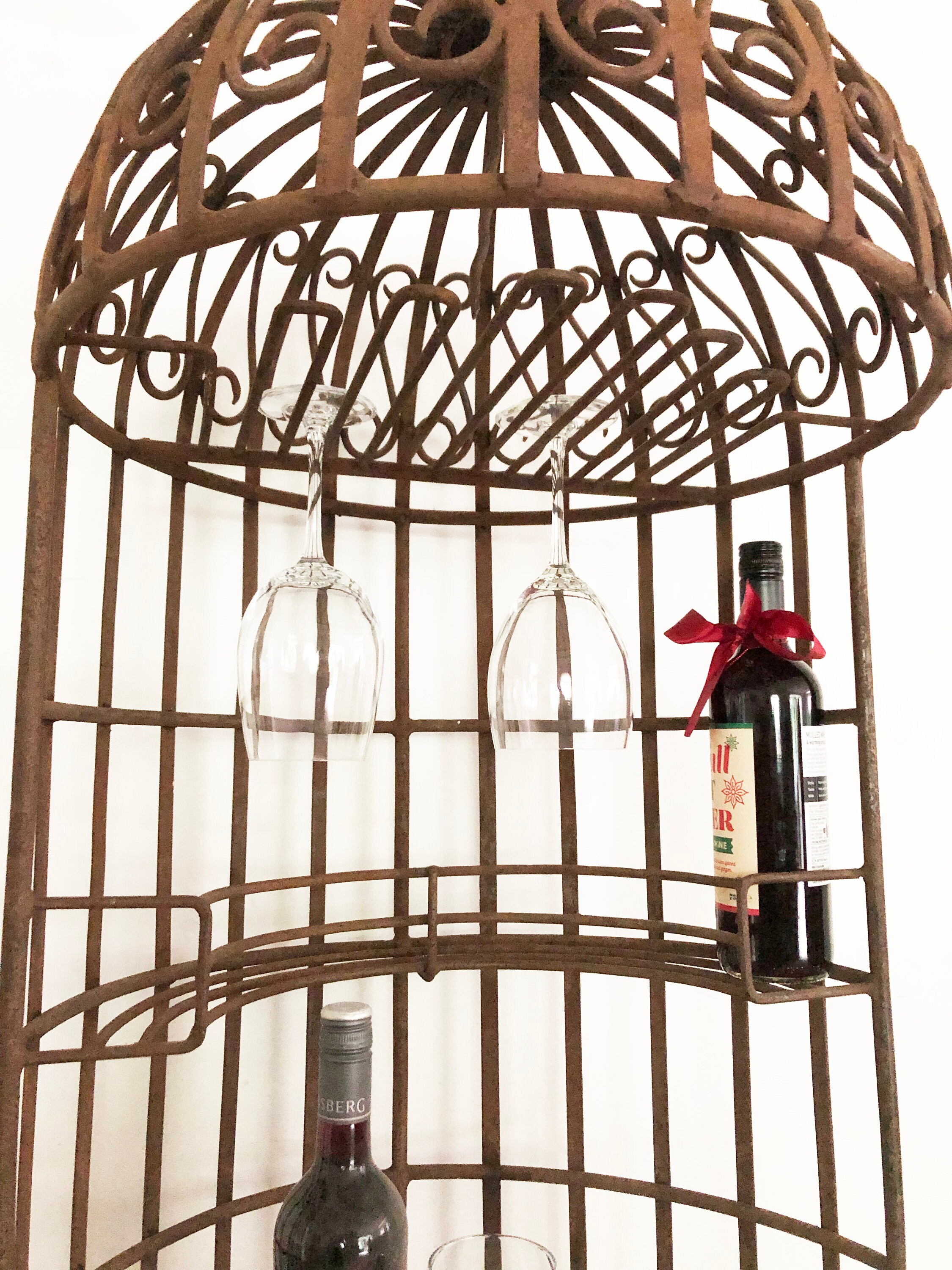 Vintage Wrought Iron Wine Rack Etsy UK