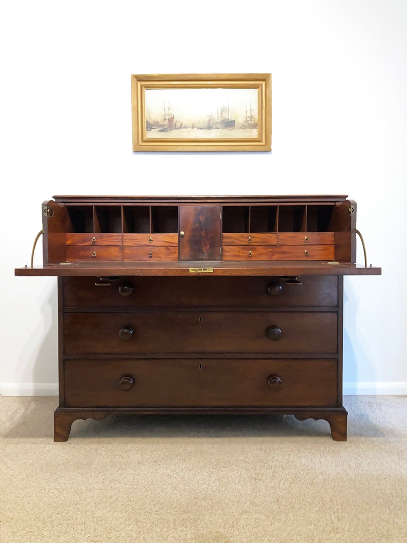 From Windsor Castle George III Secretaire Desk/Chest of Drawers Authenticated image 1