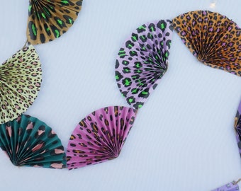 Animal print Christmas garland, multicoloured Christmas decoration, eco friendly paper Christmas Garland, leopard print Christmas decoration