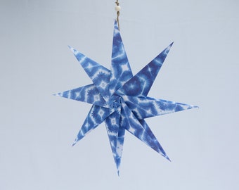 Blue paper Christmas Star Decoration | Window Hanging star decoration | Eco Friendly paper star hanging | Christmas window decoration|