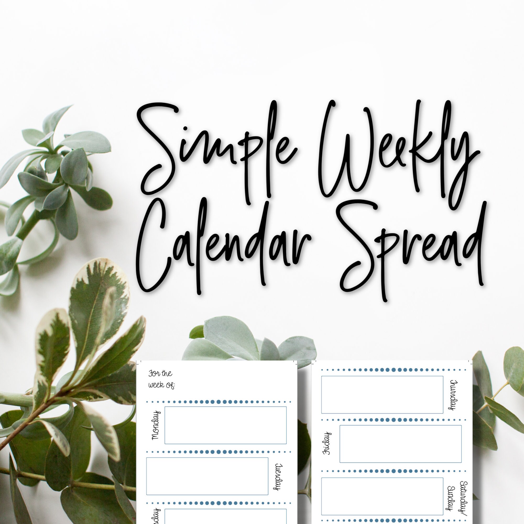 Undated Weekly Calendar/ Customized Planner Printable/ Todo Etsy