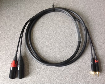 Phono / RCA to Male XLR - Twin Cable - 2m