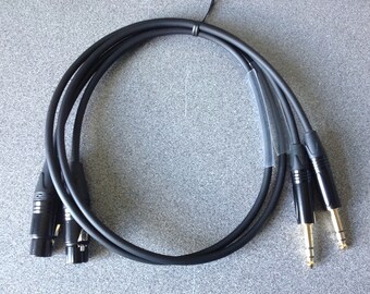 XLR Female to TRS / Balanced 1/4" Jack Cables - Pair - 1m