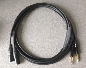 XLR Male to TRS / Balanced 1/4" Jack Cables - Pair - 3m