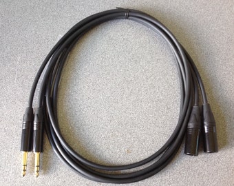 XLR Male to TRS / Balanced 1/4" Jack Cables - Pair - 2m