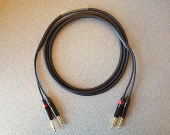 1/4" Jack to Jack - Mono / UnBalanced - Twin Cable - 3m