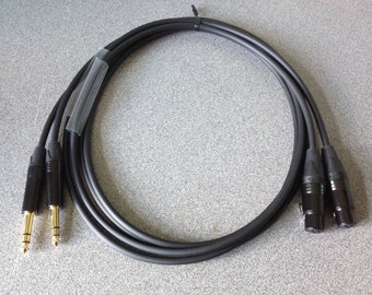 XLR Female to TRS / Balanced 1/4" Jack Cables - Pair - 2m