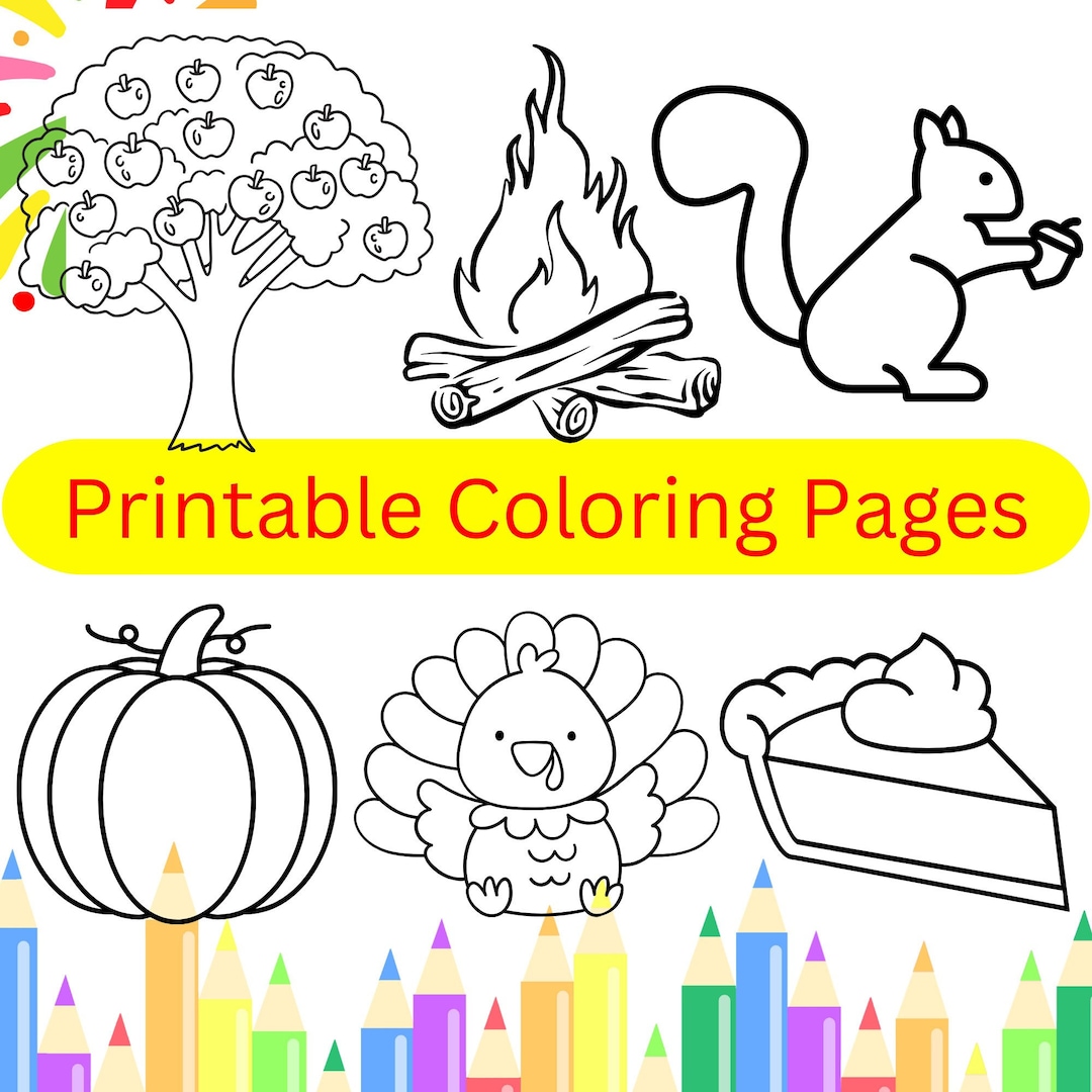 Printable Fall Coloring Pages - Etsy
