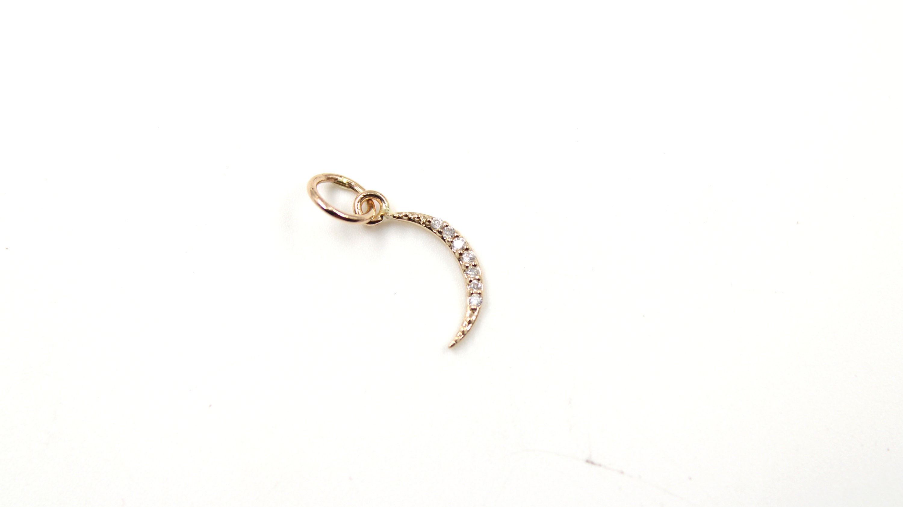 14k Solid Gold Sickle Dagger Pendant With Pave' Diamonds / - Etsy UK