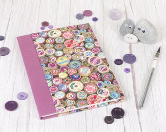 Hand Bound A5 Watercolour Sketchbook: Fabric Cover, Sewing Thread Design