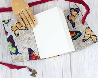 A6 Upcycled Leather, 300gsm Watercolour Sketchbook – Fluttering Fancies