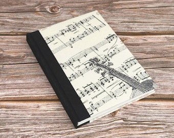 A5 Watercolour Sketchbook with Vintage Music Design, 300gsm 100% Cotton Watercolour Paper