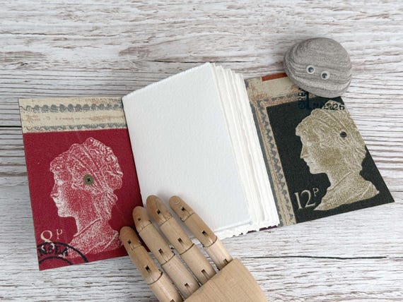 A7 Upcycled Leather, 300gsm Watercolour Sketchbook – Postcards to Myself