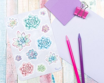 Succulent Stickers: Decorative Scrapbooking Planner Decals
