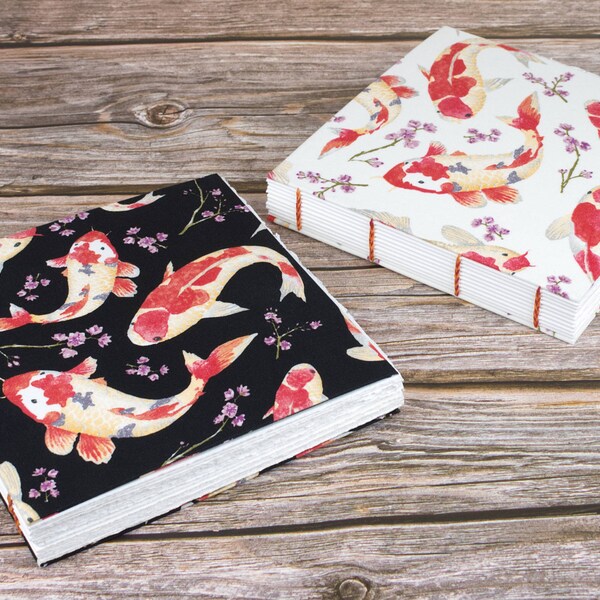 100% Cotton, 300gsm Watercolour Sketchbook with Koi Design