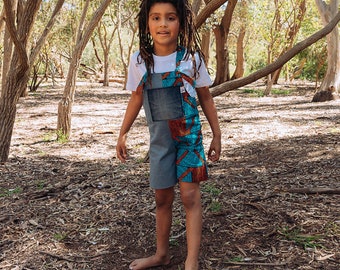 Adjustable Kids Jumpsuits - Recycled Denim - Ethically made - Calypso