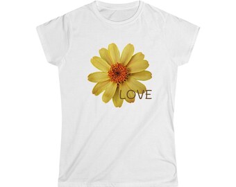 Love Flower Women's Softstyle White Tee MobiusMoon