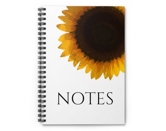 Sunflower Spiral Notebook - Ruled Line MobiusMoon