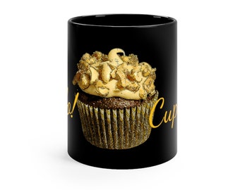 Hello Cupcake! Black mug 11oz Mobiusmoon