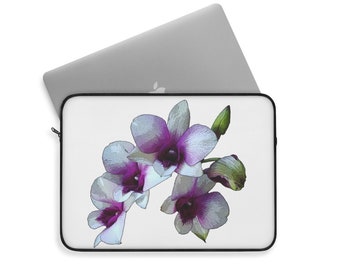 Orchid Flowers Laptop Sleeve MobiusMoon 15&quot;