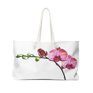 Orchid Graphic Large Weekender Tote Bag MobiusMoon