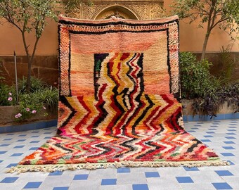 tapis marocain berbère - élégance intemporelle dans un style boujaad authentique .