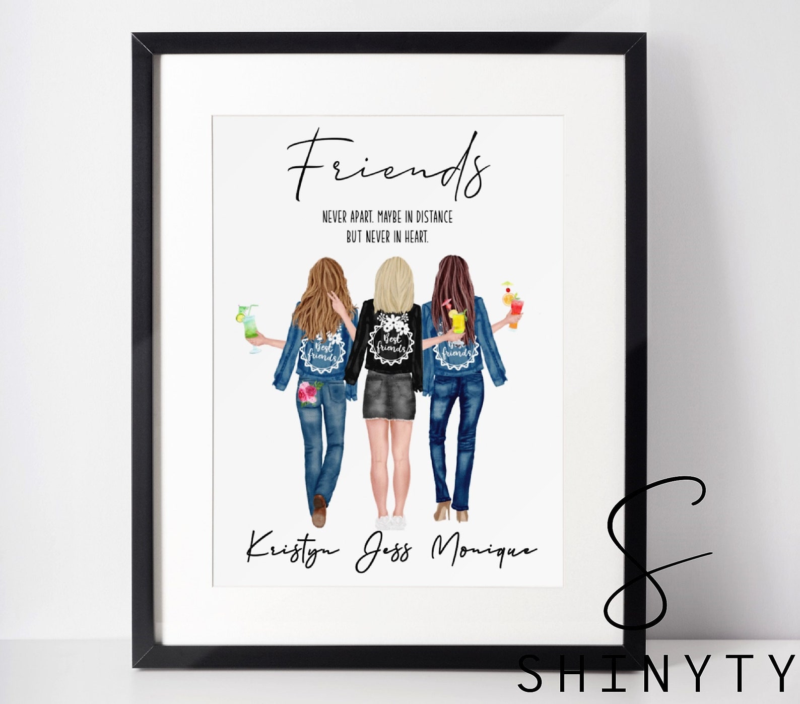Custom Best Friends Print Personalized Best Friends Etsy