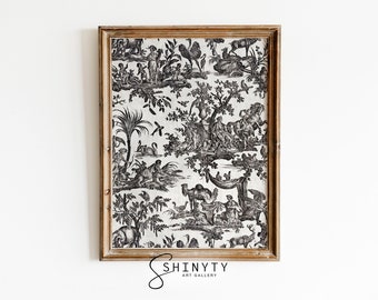 Antique Tapestry Wall Art Print, Neutral Pattern Vintage Decor, Summer Nursery Décor, PRINTABLE Digital Art Print