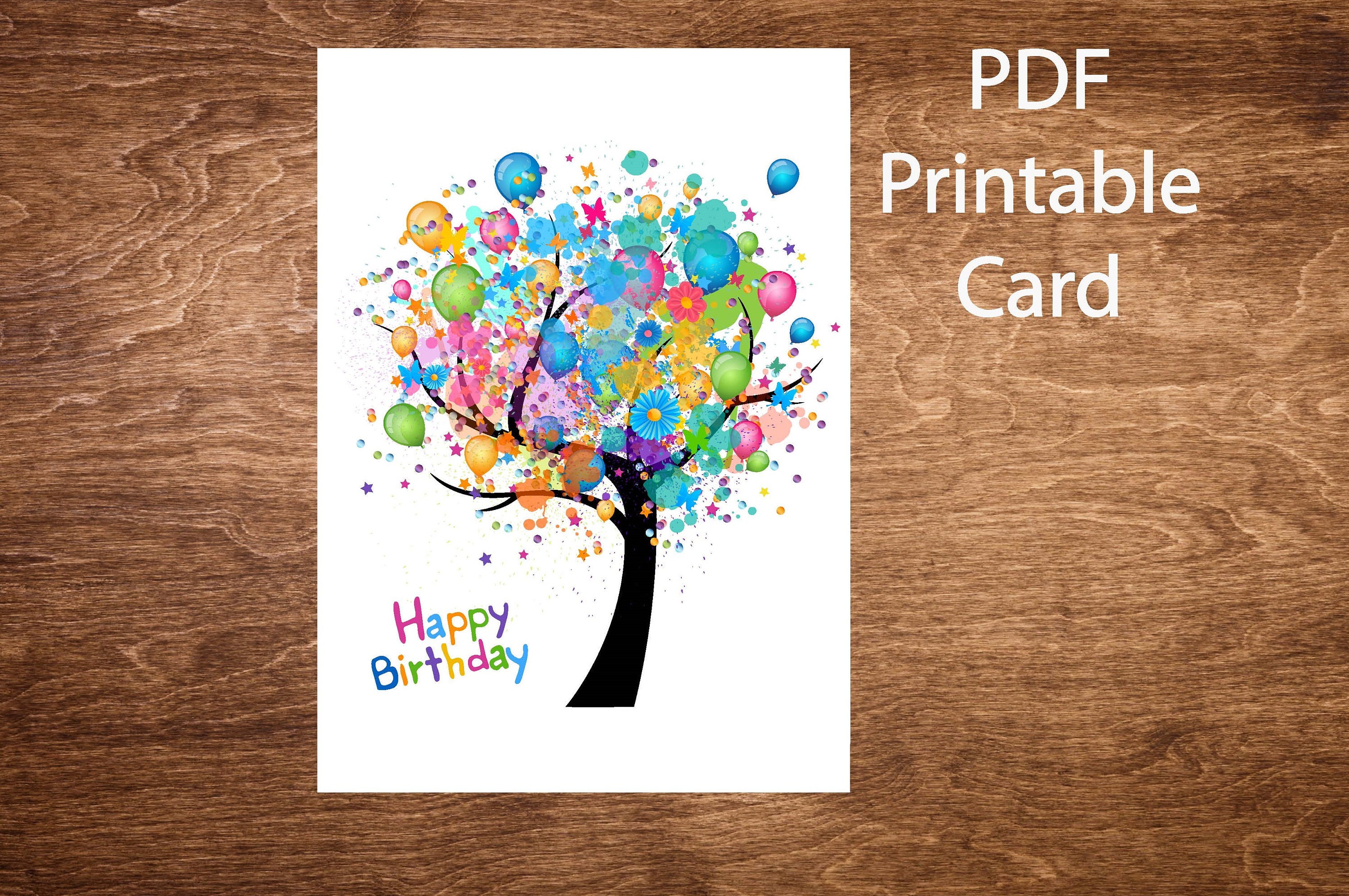 printable birthday card instant download pdf birthday card etsy