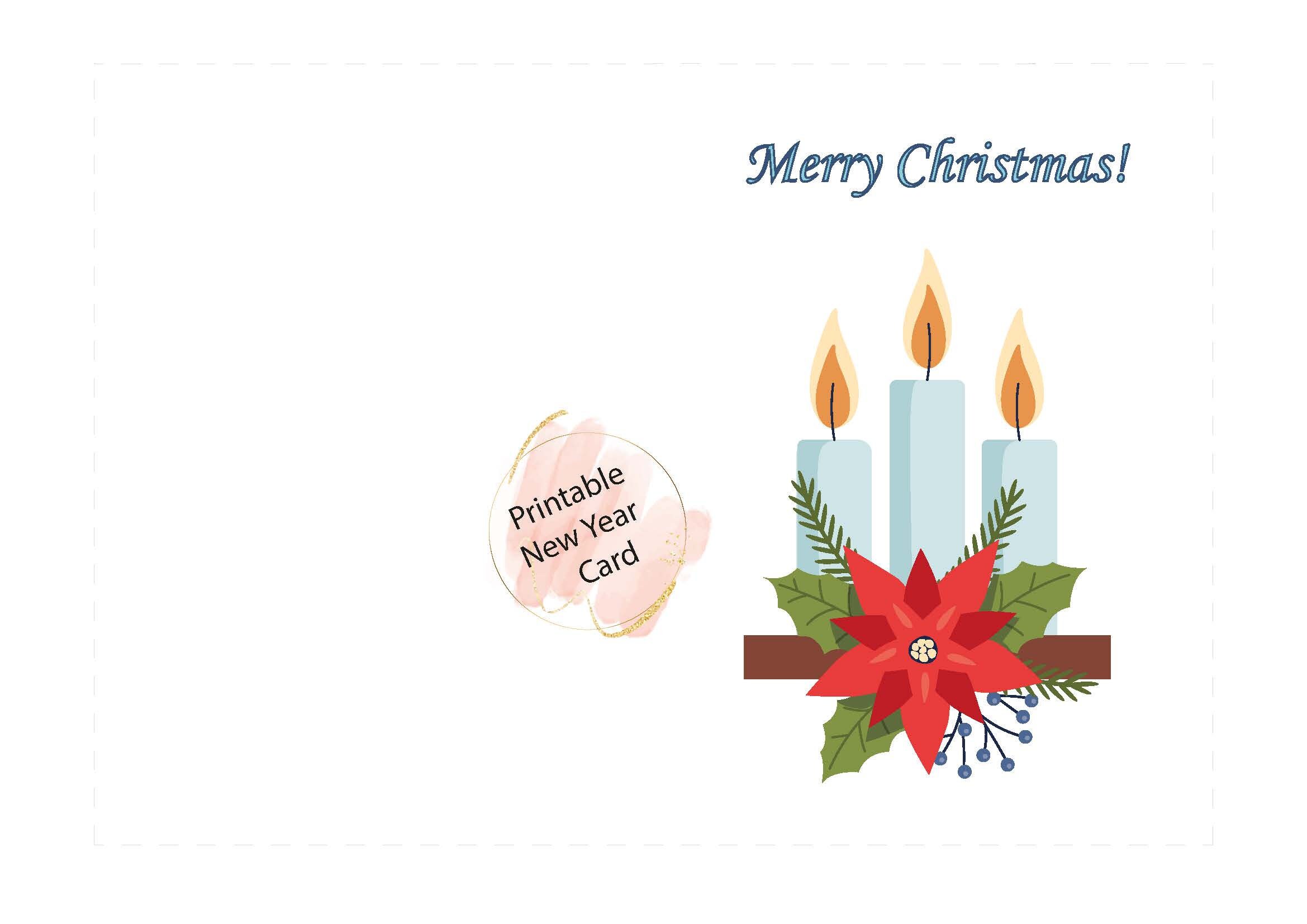 Merry Christmas Card Printable Instant Download PDF New | Etsy