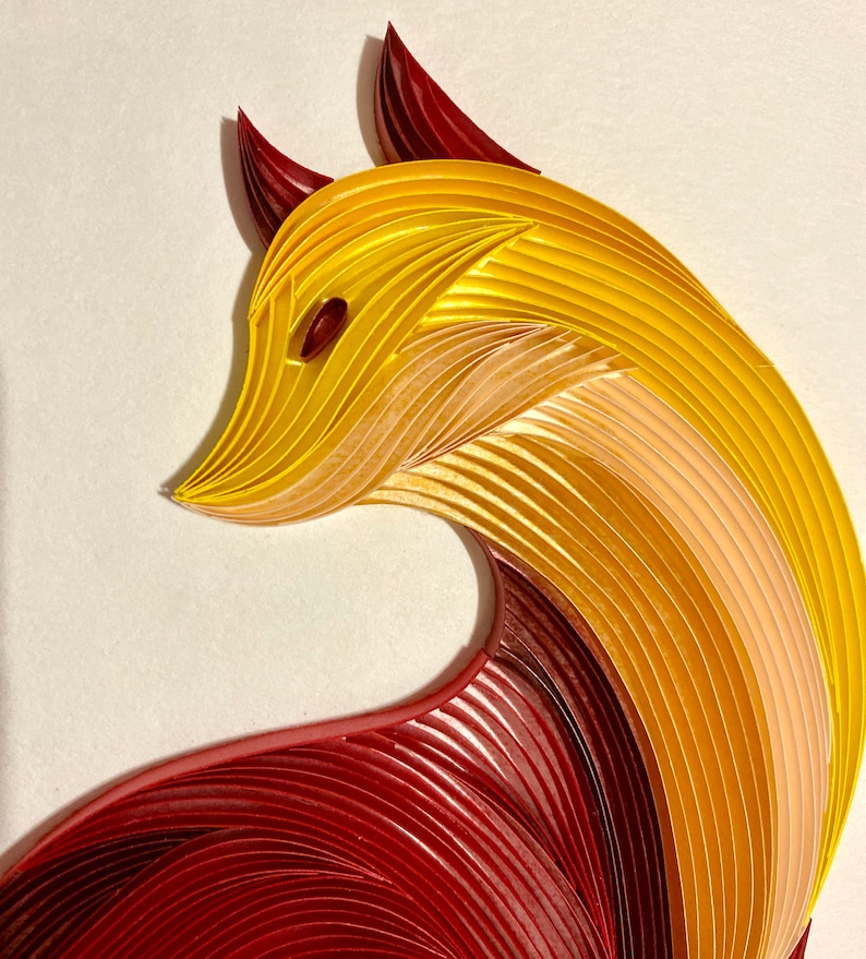 Quilling Fire Fox Elegant quilling animal Fine decoration Etsy