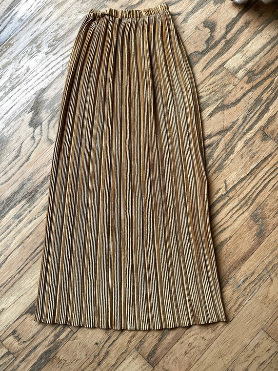 Jeanne Marc Vintage pleated gold skirt XS 4 6