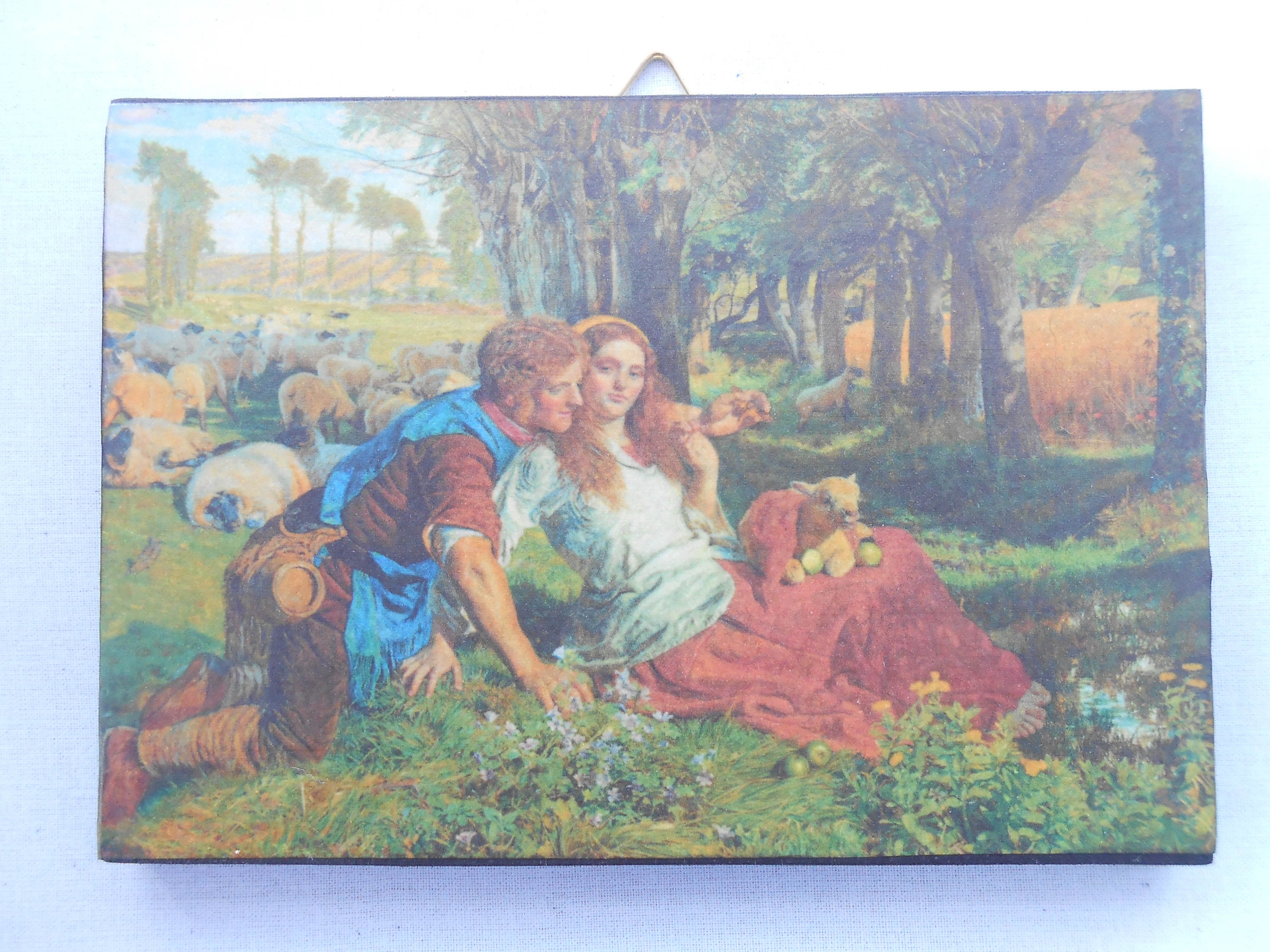 Two Small Pictures of Pre Raphaelite Art Decoupaged Onto Wood - Gallery ...