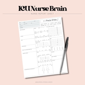 Feuille de cerveau de l'infirmière des soins intensifs