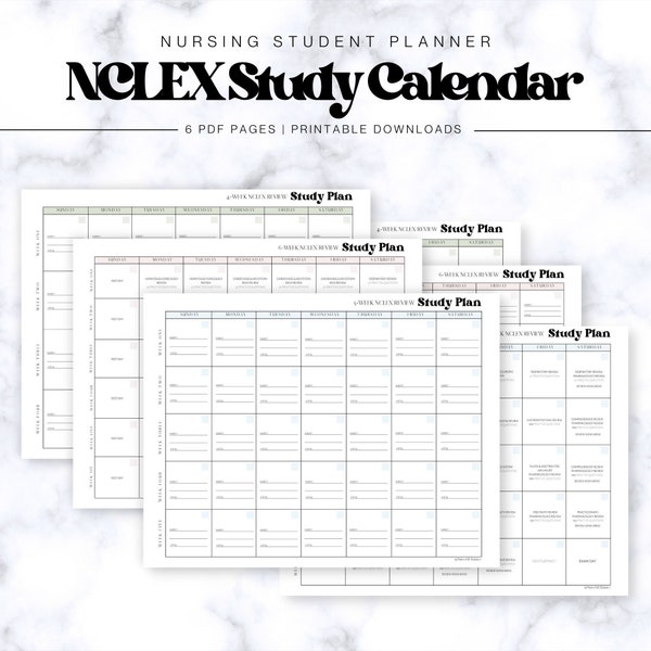 Nclex Study Schedule Etsy