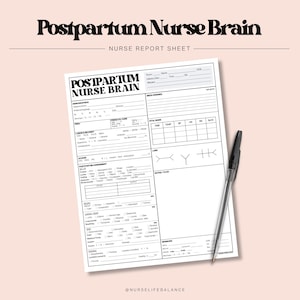 MATERNITY POSTPARTUM Nursing Report Sheet Template 