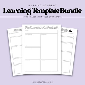Nursing Student Learning Template Bundle